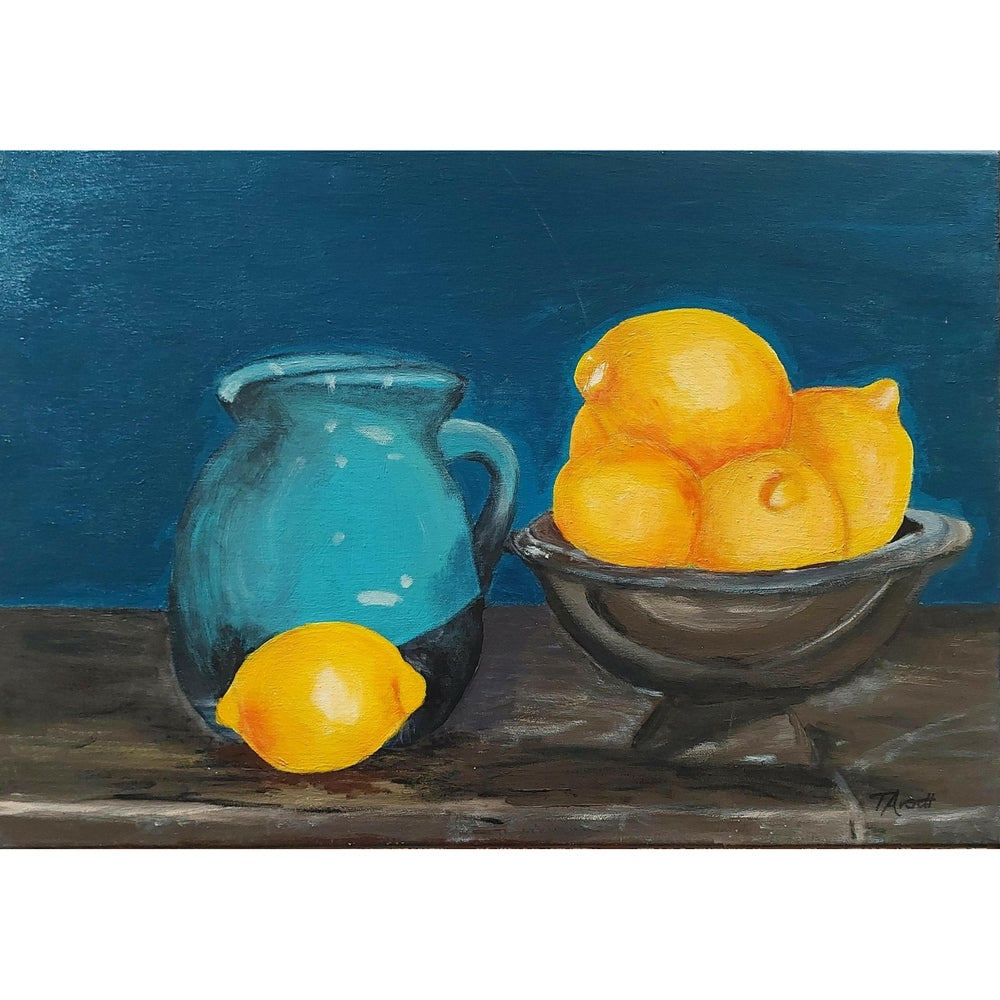 Lemons and Blue - Trudie Averett Art