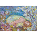 Under His Wings - Trudie Averett Art Mixed media artwork titled 'Under His Wings,' featuring a figure enveloped by ethereal wings with soft textures and golden accents, symbolizing protection and hope.